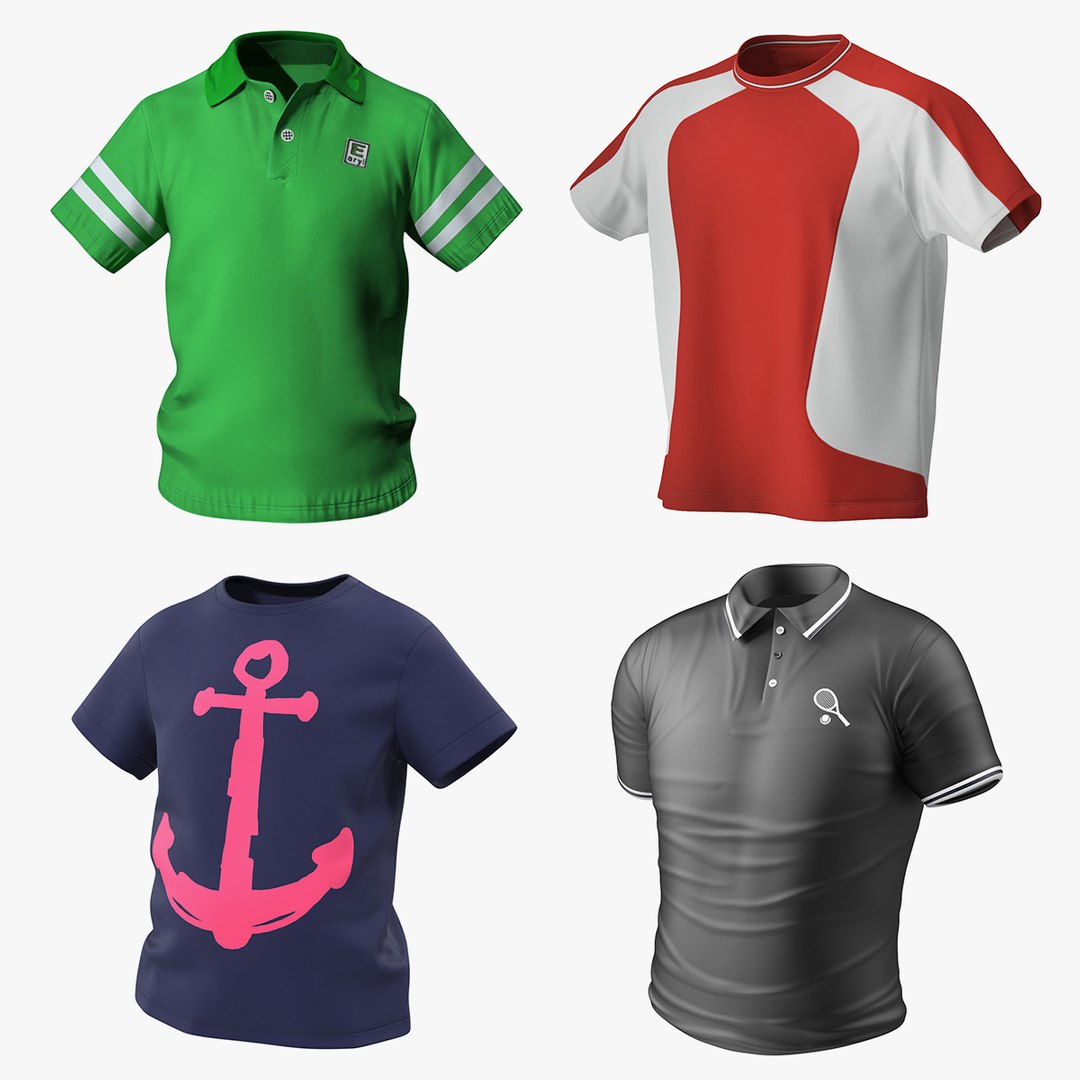 T-Shirts Collection 3D model preview