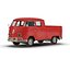Volkswagen Type 2 Double Cab Pick Up Simple Interior Red