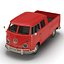 Volkswagen Type 2 Double Cab Pick Up Simple Interior Red