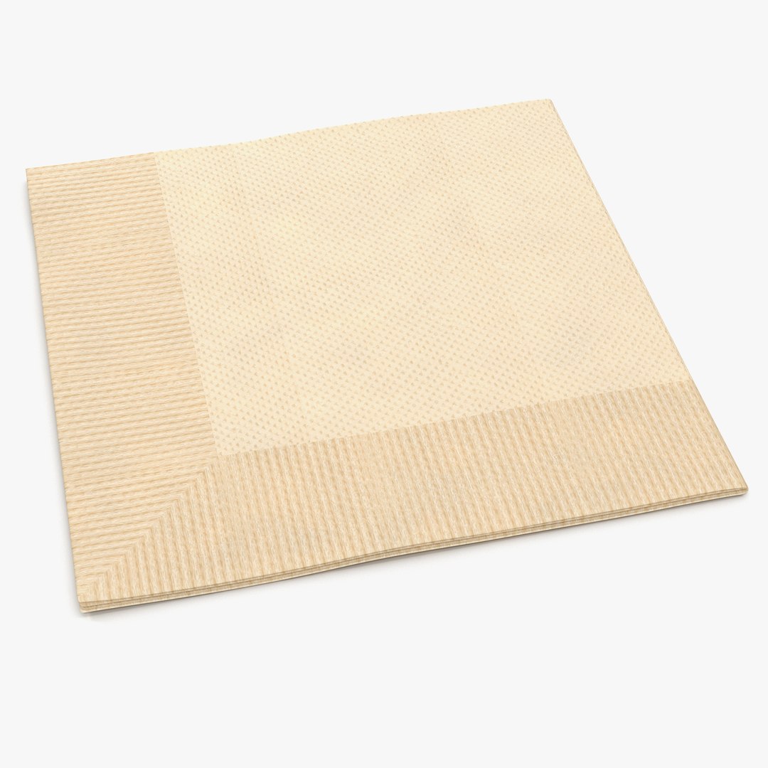 Beverage Napkin Brown 3D model preview