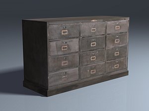 3d model steel drawer cabinet