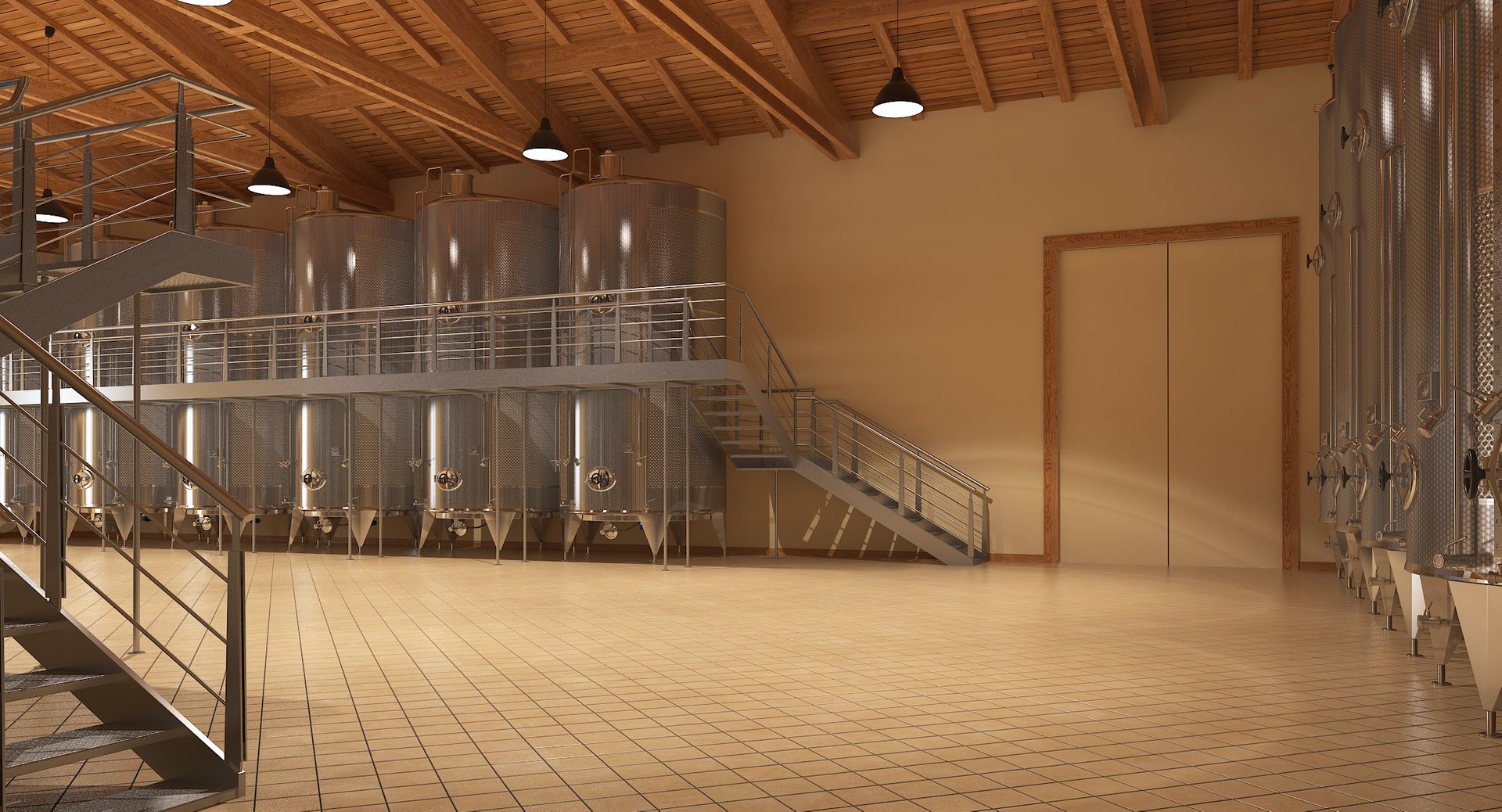 3D Wine Manufacture Interior Model - TurboSquid 1383332