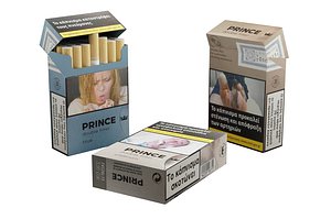 3D prince cigarettes pack model