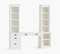 aubrey 78 desk with file cabinets dutch white