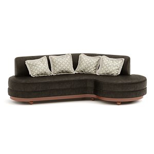 Curved Banquette Sofa Seating 3D