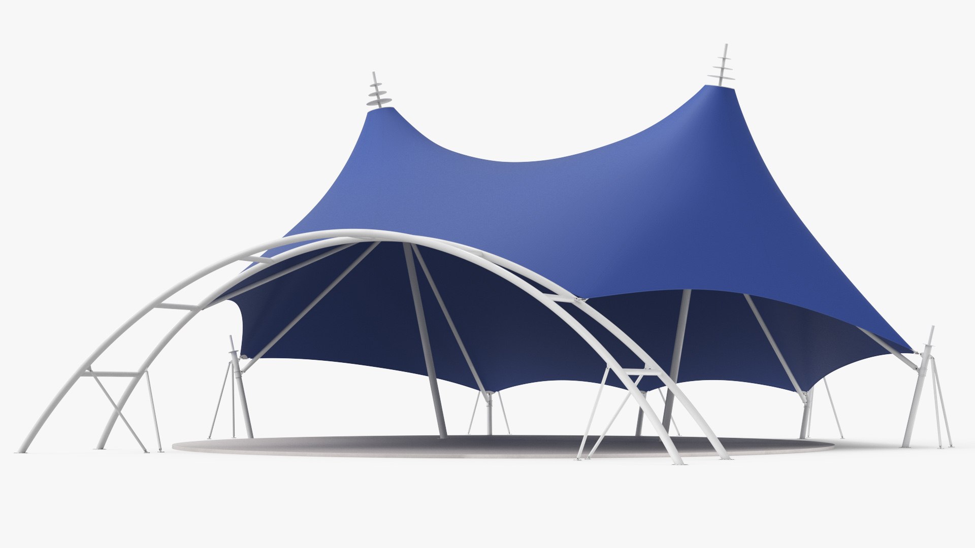 Tensile Structure Tent Blue 3D model preview