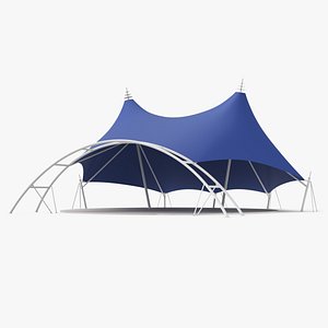 Tensile Structure Tent Blue 3D model