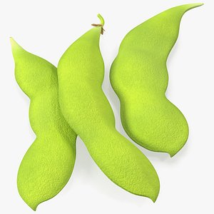 3D Edamame Green Soybeans Closed model