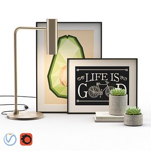 3D decorative set framed succulent