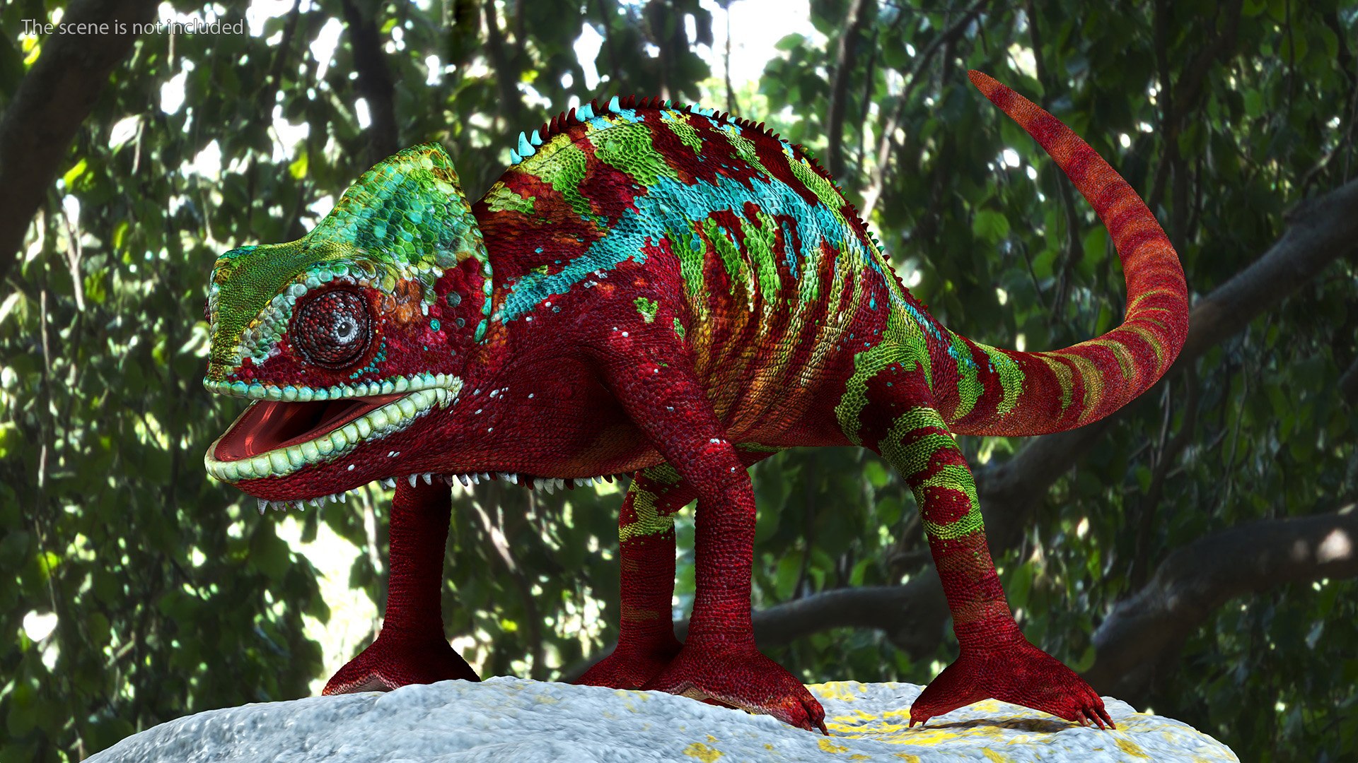 Chameleon Red Rigged for Maya 3D model preview