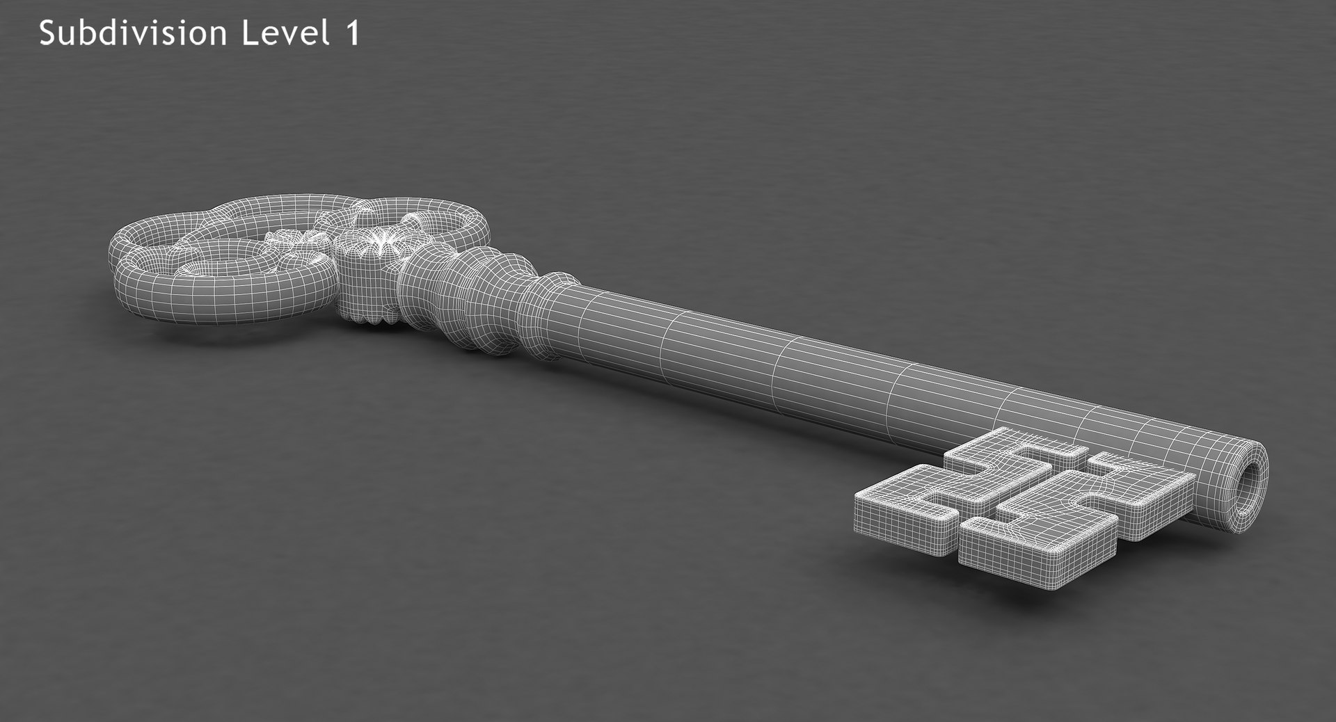 3d Vintage Key B Model