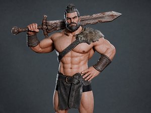 Realistic Barbarian - Rigged