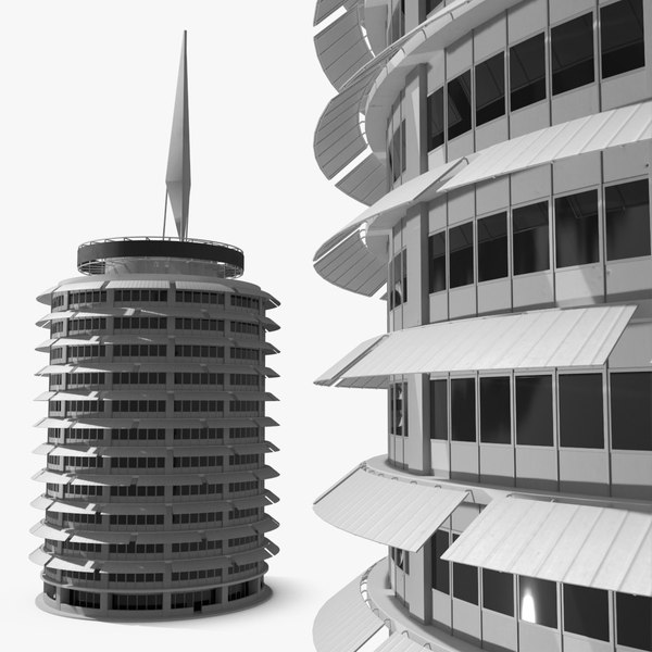 Modello 3D Edificio per uffici con facciata a spirale bianca ...