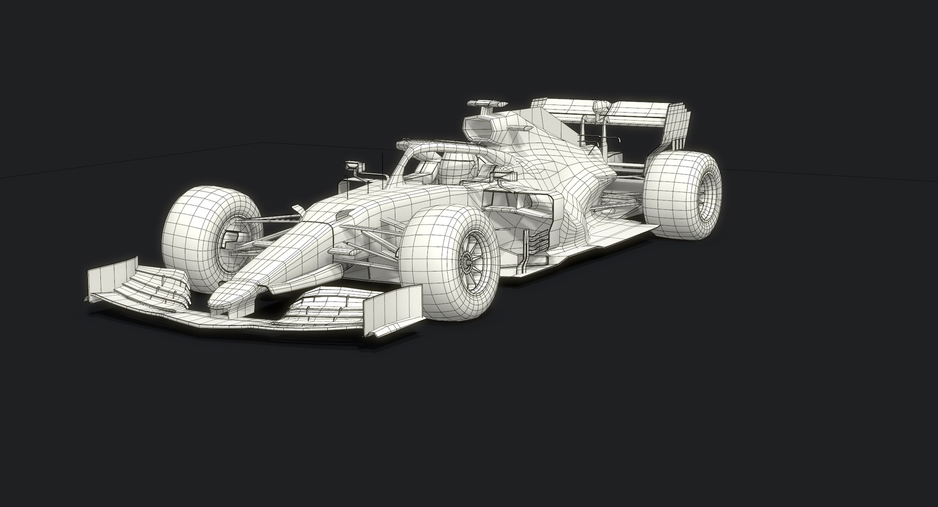 3d Rendering of a Formula Race Car in Black and White Color, Sport