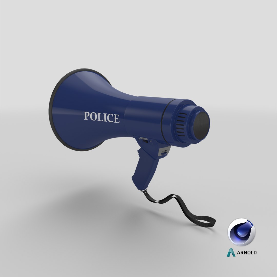 Police Megaphone 3D https://p.turbosquid.com/ts-thumb/wj/M8y4o7/X3/stemcell_cinema_4d_arnold_render/png/1645728919/1920x1080/fit_q87/7d517424c3e7c736712205e9a2fe9ebd8e48f7fb/stemcell_cinema_4d_arnold_render.jpg