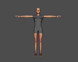 female rigged 3D