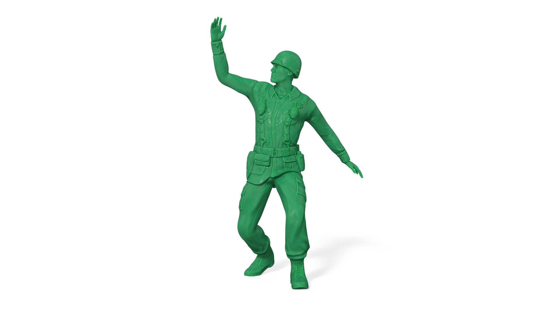 Green Toy Soldier Assault 3D model preview