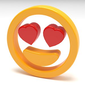 Emoji Heart Eyes v2 3D model
