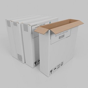 White Cardboard Box R-144 - Rigged and Customizable model