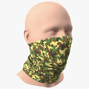 Breathable Half Face Neck Gaiter Camouflage 3D model