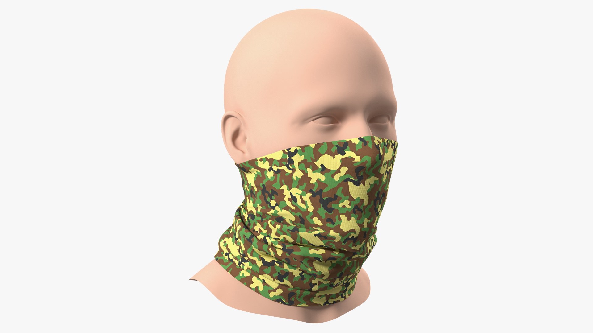 Breathable Half Face Neck Gaiter Camouflage 3D model preview