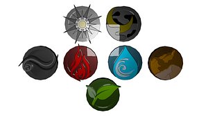 elemental symbols 3D model