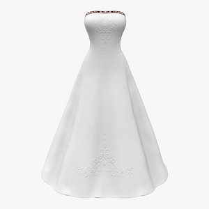 Long Train Bridal Gown White Dress With Maroon Back