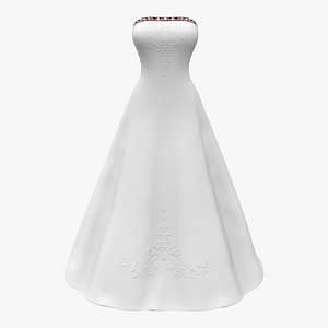 Long Train Bridal Gown White Dress With Maroon Back