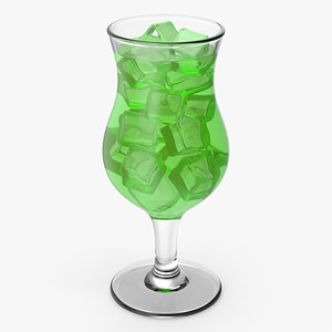 Green Cocktail Glass 3D model