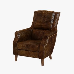 3d model chair man classic distressed