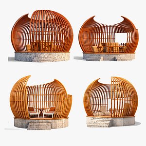 4-in-1 Modern Rattan Cabana Bundle – Luxury Outdoor Pavilion Collection