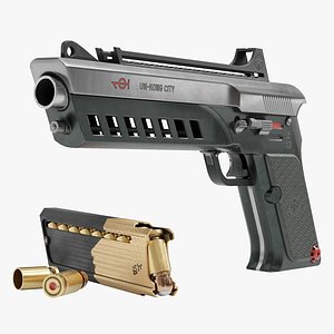 Cyberpunk Semi-Automatic Fictional Pistol