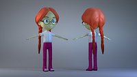 cartoon delivery girl student   toon sister character family child