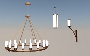 3D model chandelier wall light