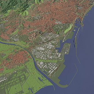 3D Barcelona Spain - city and urban