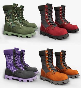 3D Original Design Combat Boot Collection with 60 Texture Options