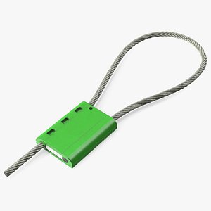 3D Green Tight Steel Cable Seal Loop