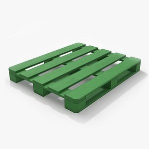 Wooden Pallet 05 PBR Green 3D model