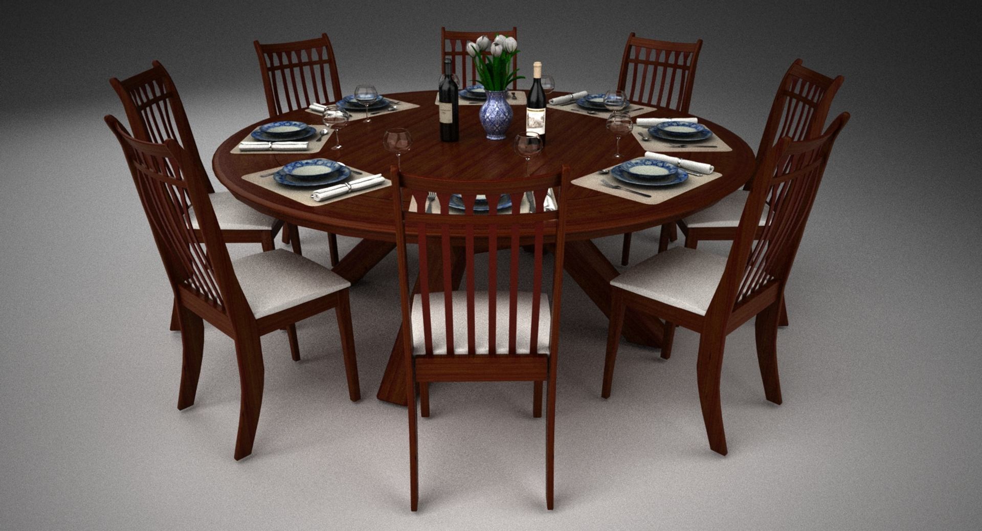 Dining Table Set 3ds