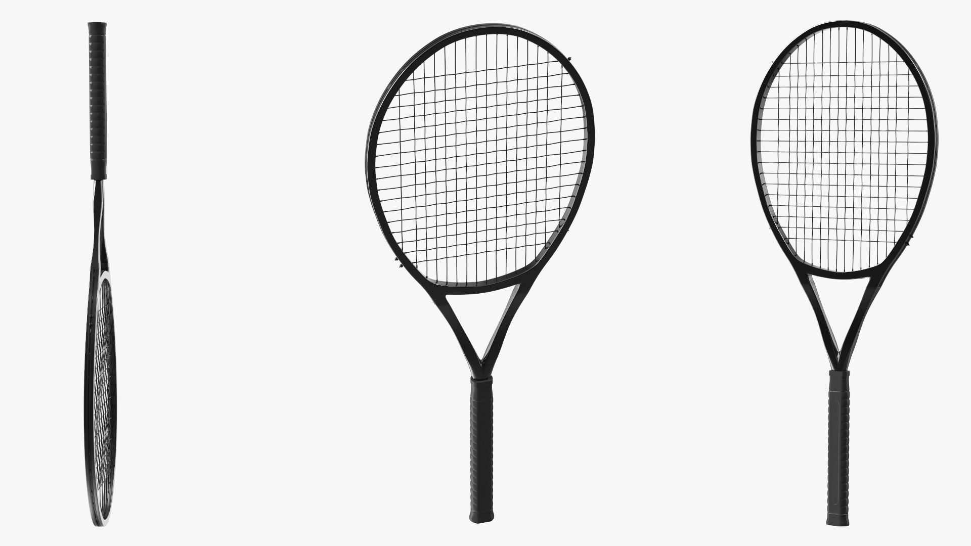 3D Black Tennis Racket - TurboSquid 2149942