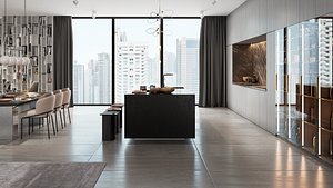 Apartment Scene for Cinema 4D and Vray 6 ACES 3D model