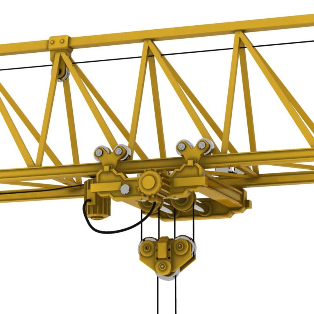 3d model rigged construction tower crane