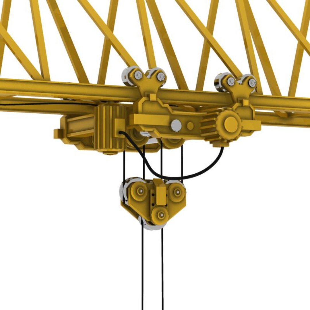 3d model rigged construction tower crane