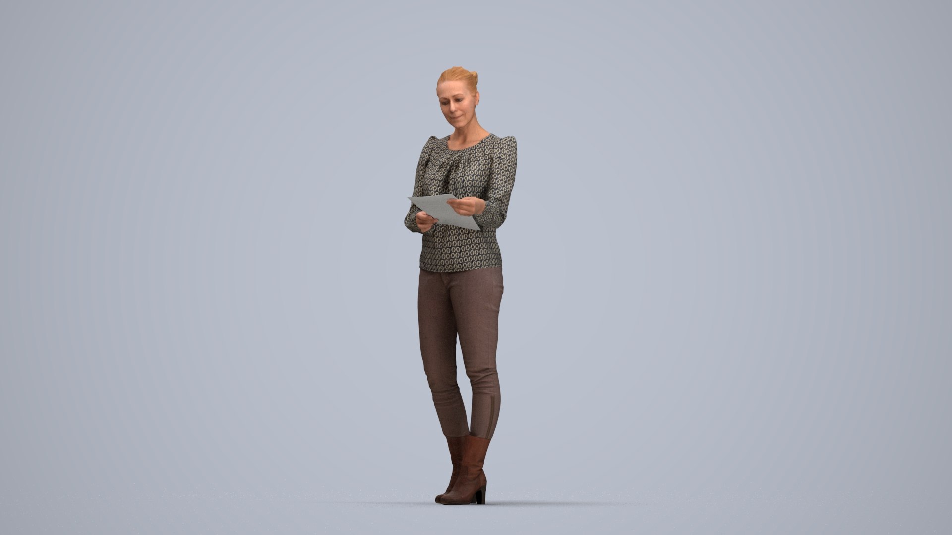 00049Linda007HN - Adult Caucasian woman reading in professional office setting wearing business atti model https://p.turbosquid.com/ts-thumb/wk/bv8SQf/GJ/00049_linda007hn_state2_frame_0006/jpg/1772918849/1920x1080/fit_q87/f0f0873eaf83d1643ee5edc5b6313c716fe24118/00049_linda007hn_state2_frame_0006.jpg