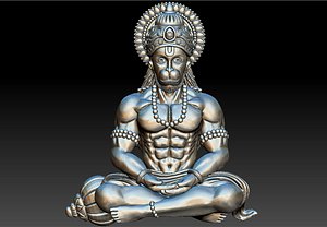 3D HUNUMAN meditation pendent