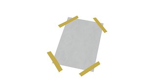 3D Poster mockup with adhesive tape