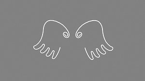3D cartoon angel wings - Lighted back decoration model
