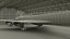 Avión a reacción supersónico Overture en el hangar