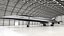 Avión a reacción supersónico Overture en el hangar
