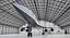 Avión a reacción supersónico Overture en el hangar